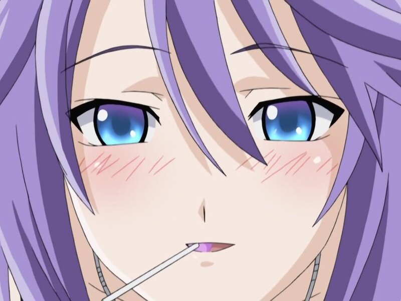 anime character with purple hair