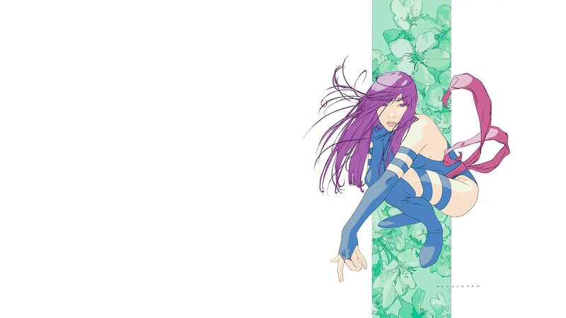 anime character with purple hair