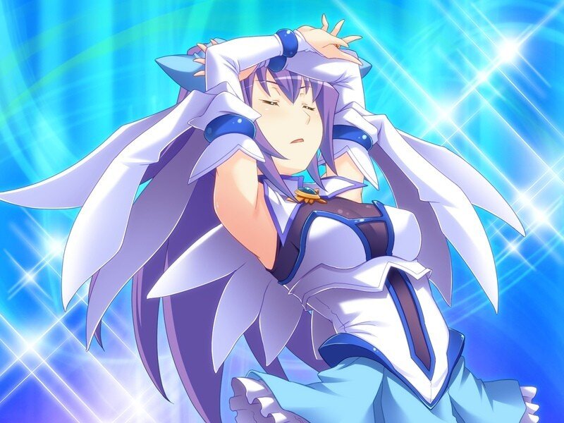 anime character with purple hair