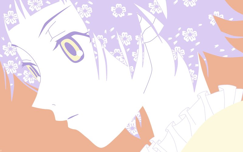 anime character with purple hair