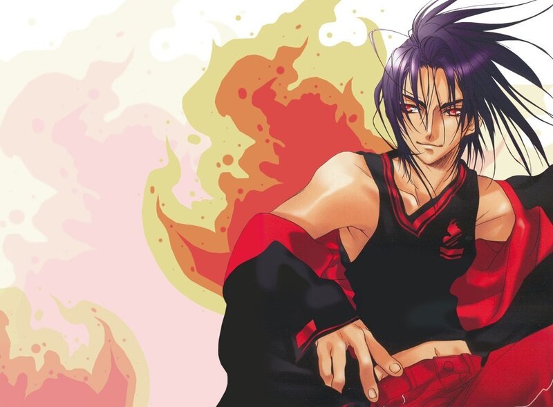anime character with purple hair