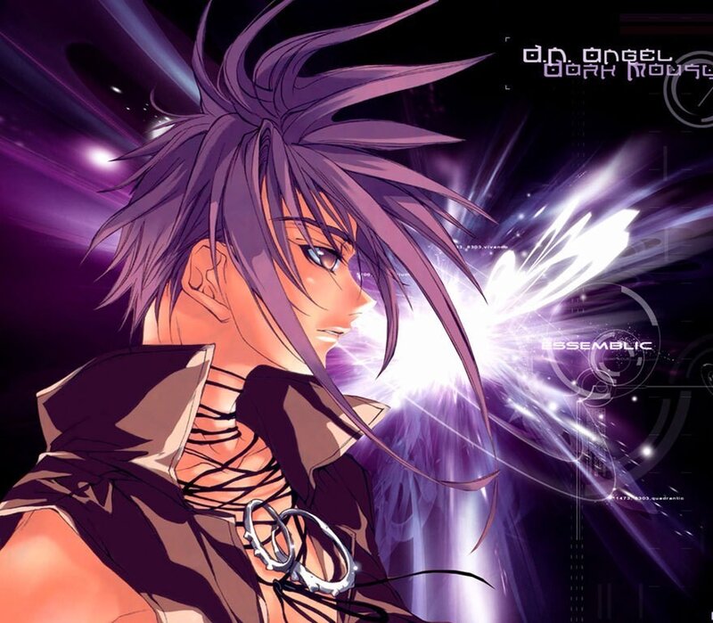 Anime character with purple hair