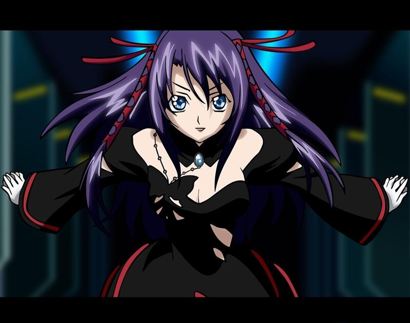 anime character with purple hair