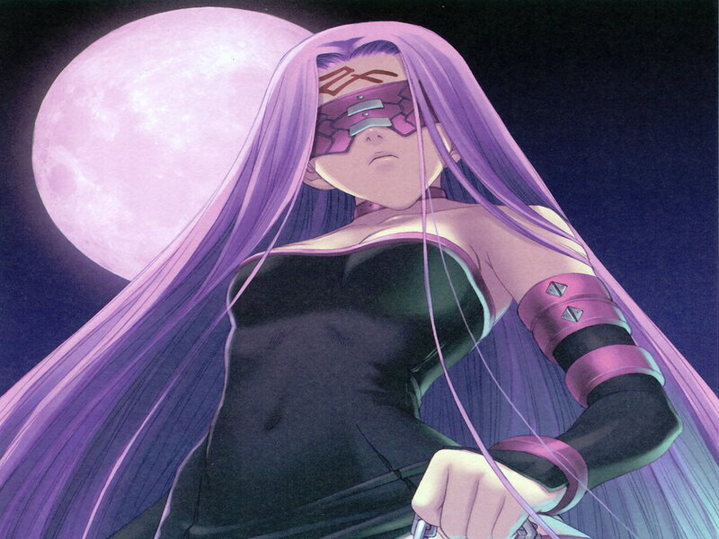 anime character with purple hair