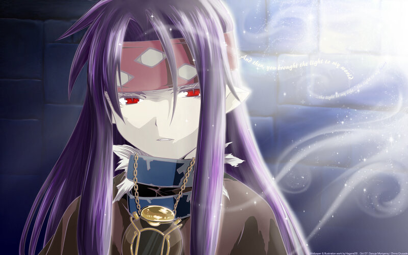 anime character with purple hair