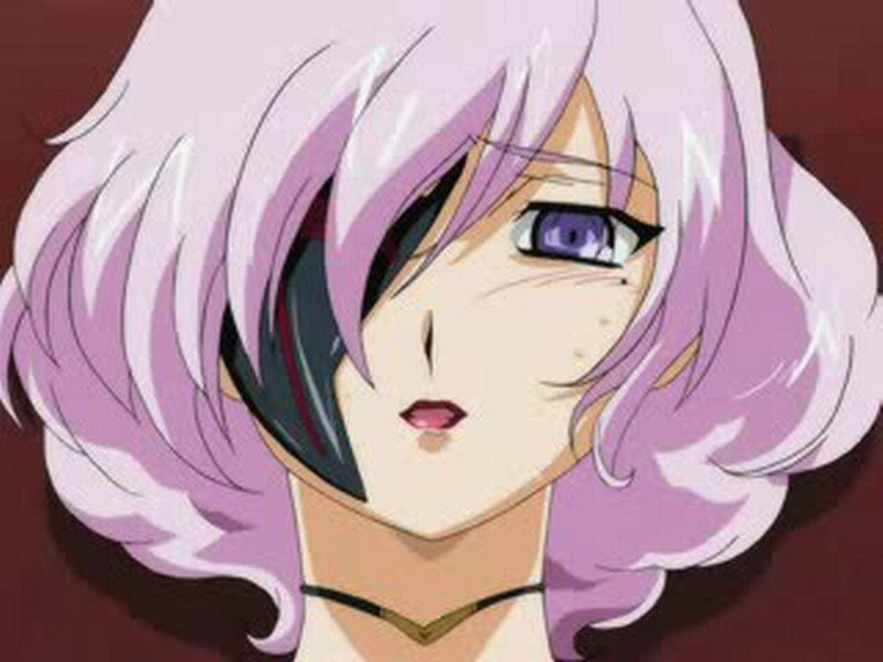 anime character with purple hair