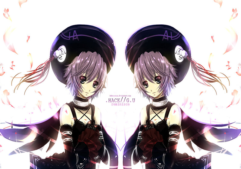 Anime character with purple hair