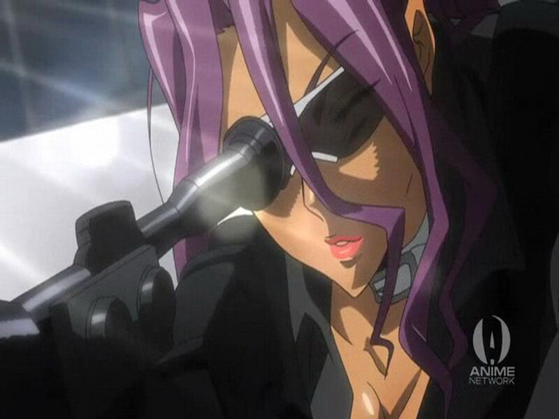 anime character with purple hair