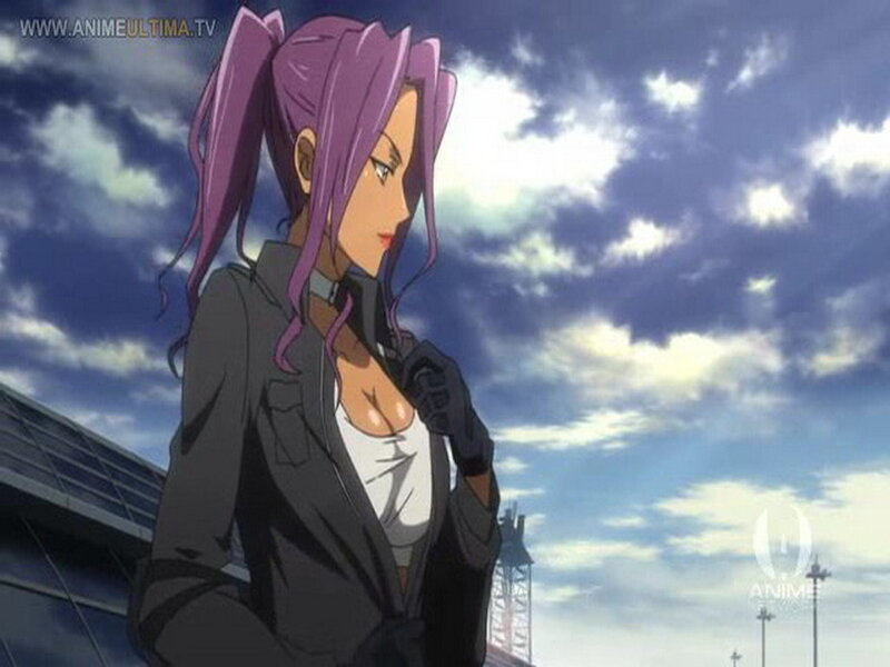 anime character with purple hair