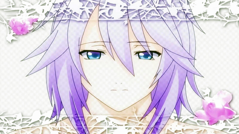 anime character with purple hair