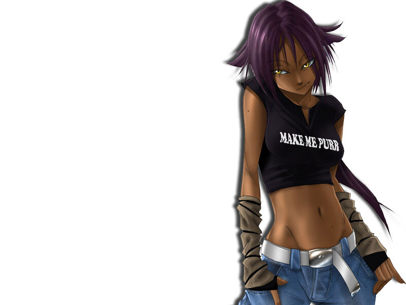 anime character with purple hair