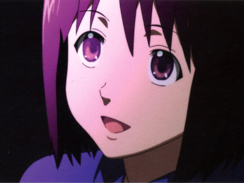 anime character with purple hair