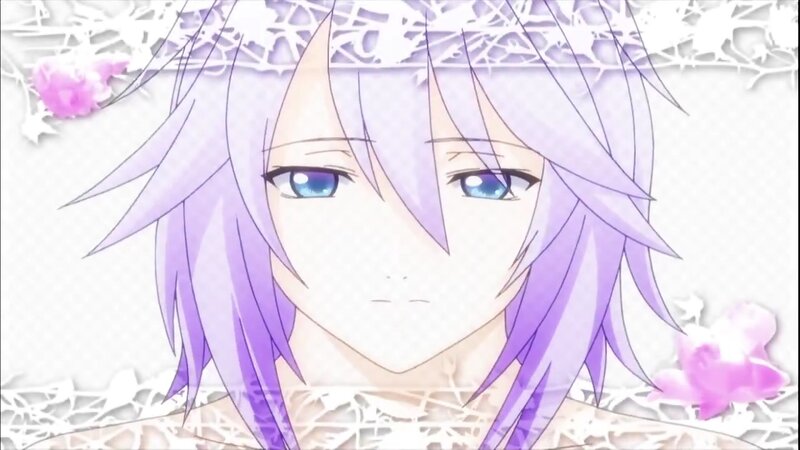 anime character with purple hair