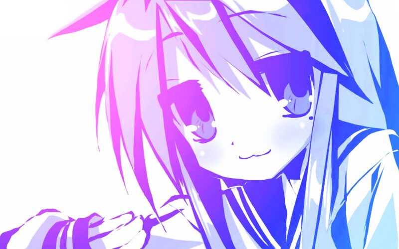 anime character with purple hair