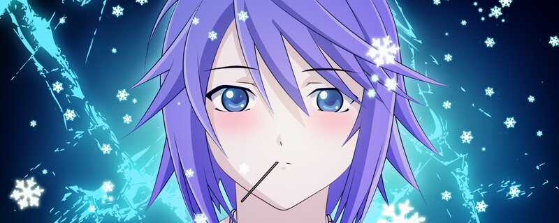 anime character with purple hair