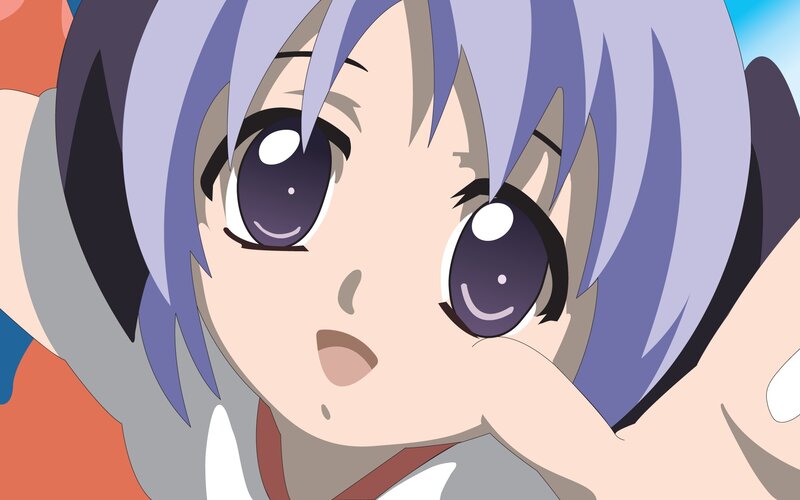 anime character with purple hair