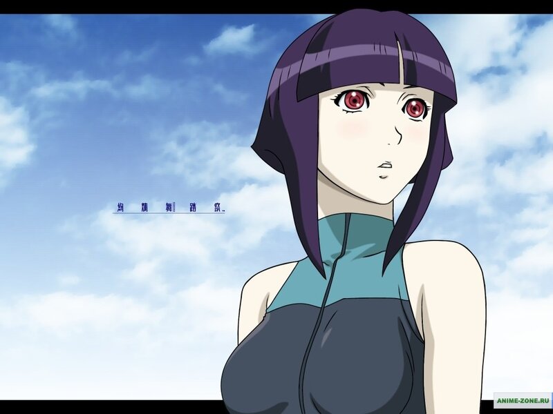 Anime Character with Purple Hair — Blue, Calm, Afternoon