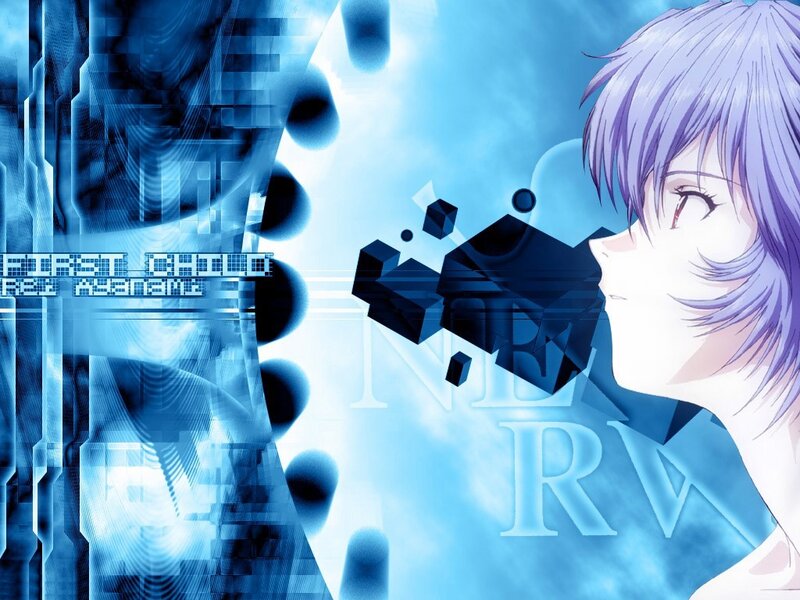 Anime Character with Purple Hair — Blue, Dramatic, Cube Fragments
