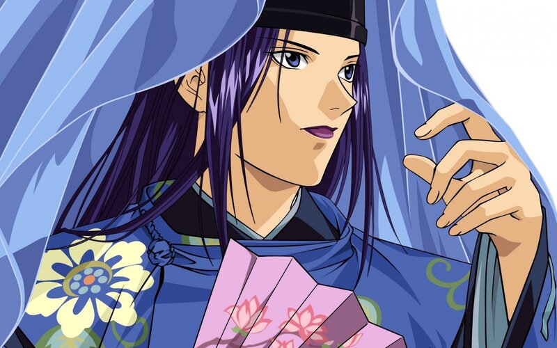 Anime Character with Purple Hair — Blue, Dramatic, Fan