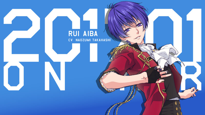 Anime Character with Purple Hair — Blue, Dramatic, Text