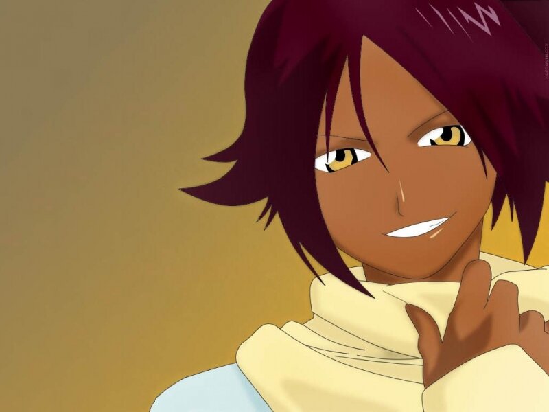 Anime Character with Purple Hair — Brown