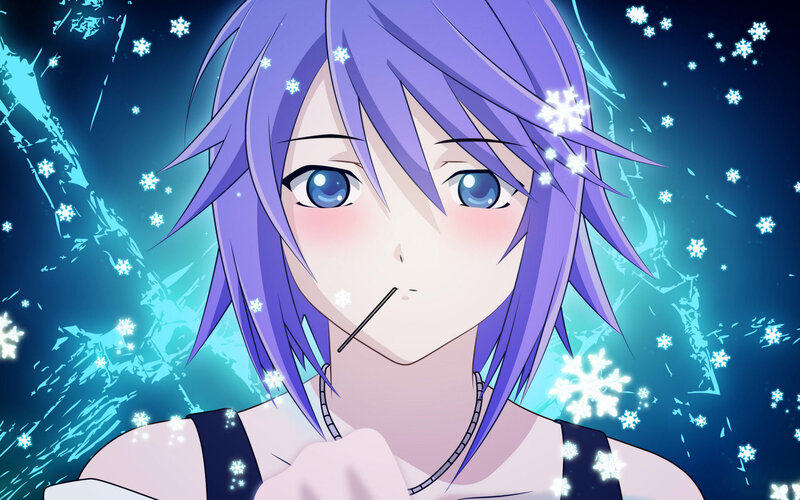 Anime Character with Purple Hair — Cold