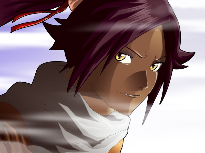 Anime Character with Purple Hair — Determined