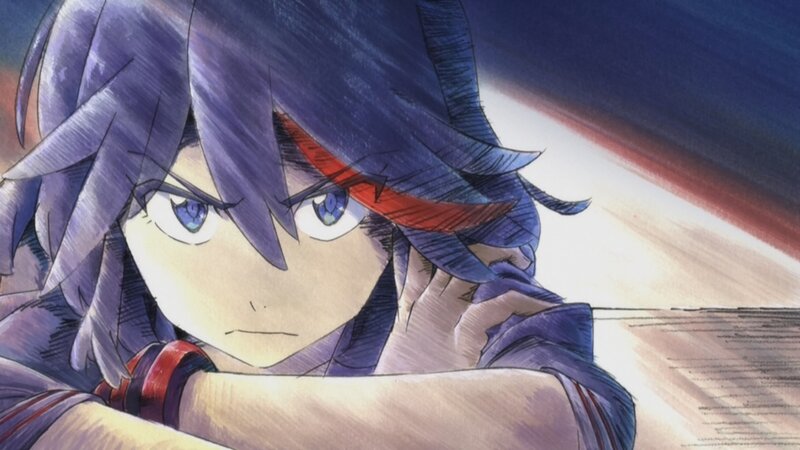 Anime Character with Purple Hair — Dramatic, Blue Eyes