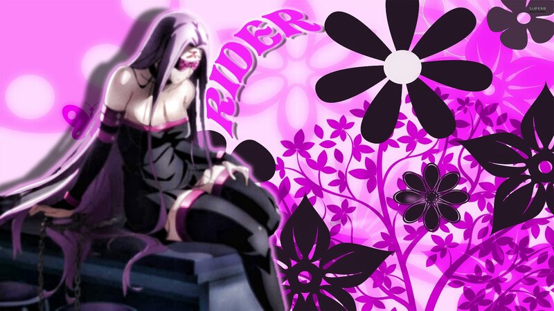 Anime Character with Purple Hair — Dramatic, Digital Art, Flowers, Butterfly