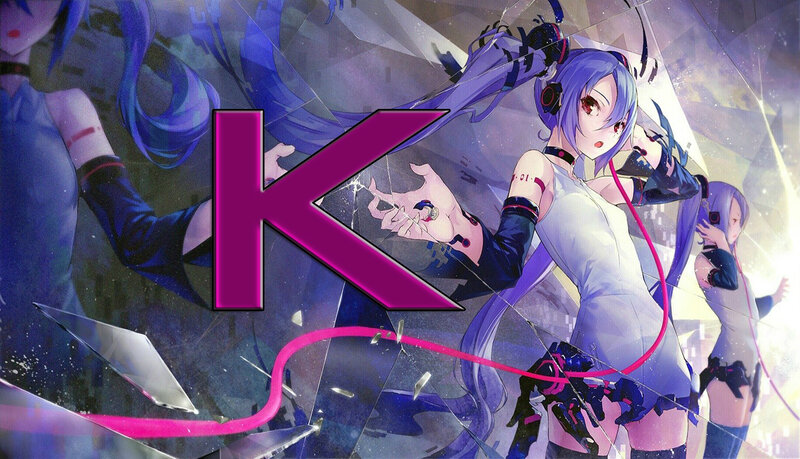 Anime Character with Purple Hair — Dramatic, Digital Art, Headphones