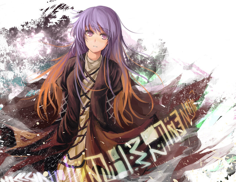Anime Character with Purple Hair — Dramatic, Digital Art, Long Hair