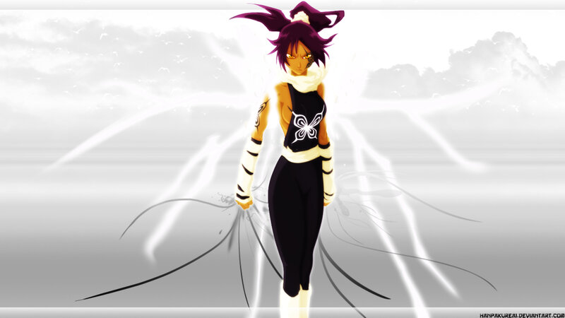Anime Character with Purple Hair — Dramatic, Digital Art, White Energy