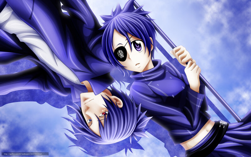 Anime Character with Purple Hair — Dramatic, Eyepatch, Saber