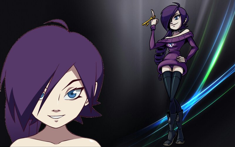 Anime Character with Purple Hair — Dramatic, Key