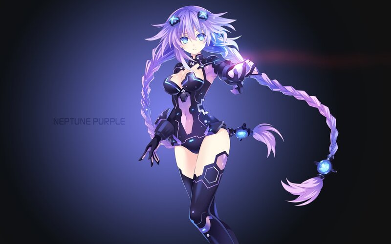 Anime Character with Purple Hair — Dramatic, Night, Digital Art, Long Braid