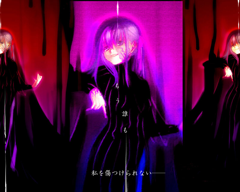 Anime Character with Purple Hair — Dramatic, Night, Digital Art