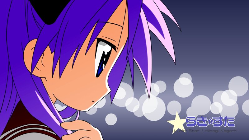 Anime Character with Purple Hair — Dramatic, Night, Eye