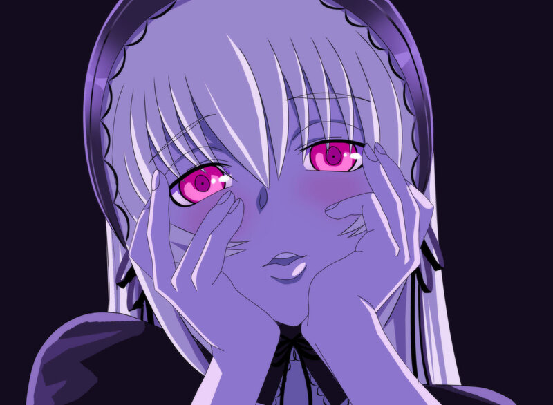 Anime Character with Purple Hair — Dramatic, Night, Purple Eyes