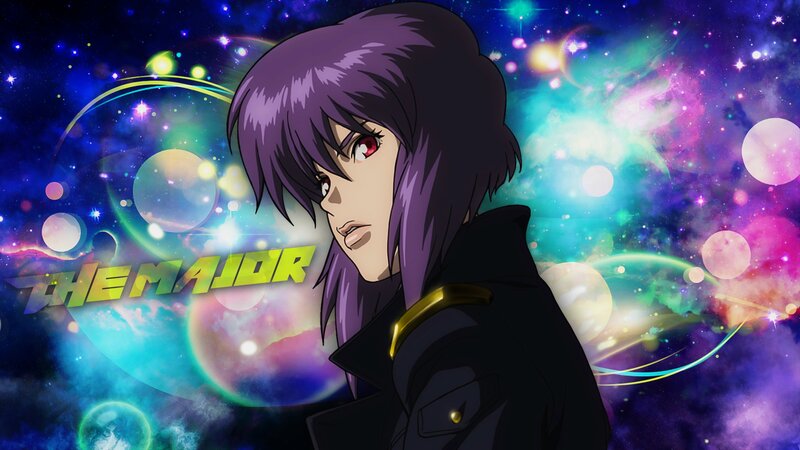 Anime Character with Purple Hair — Dramatic, Night, Space