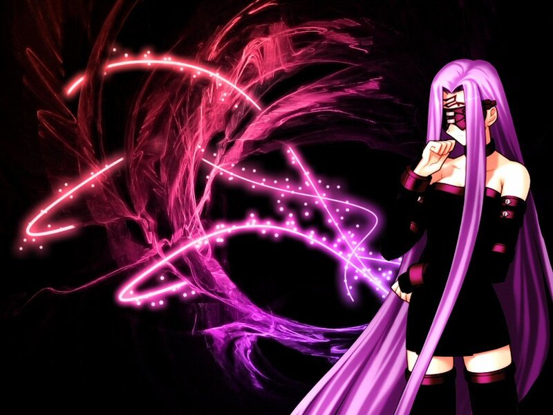 Anime Character with Purple Hair — Dramatic, Night