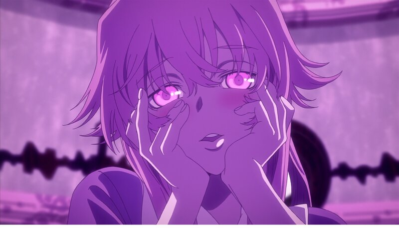 Anime Character with Purple Hair — Dramatic, Purple Lighting