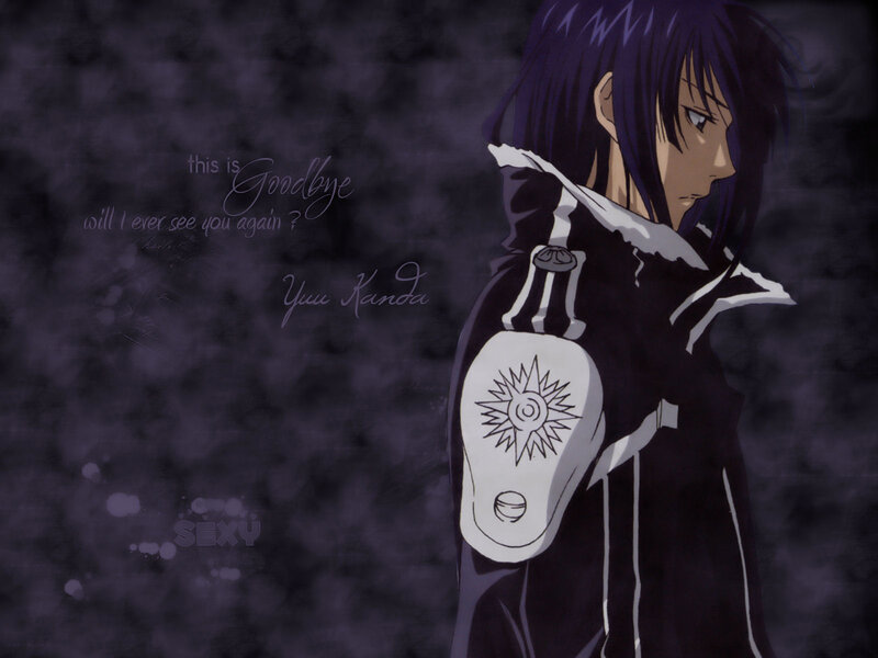 Anime Character with Purple Hair — Dramatic, Text