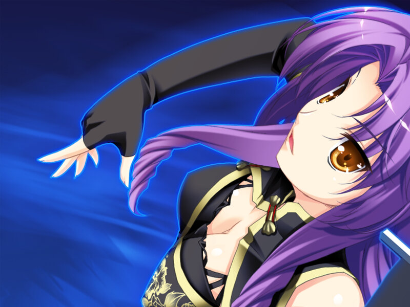 Anime Character with Purple Hair — Dynamic, Purple Hair