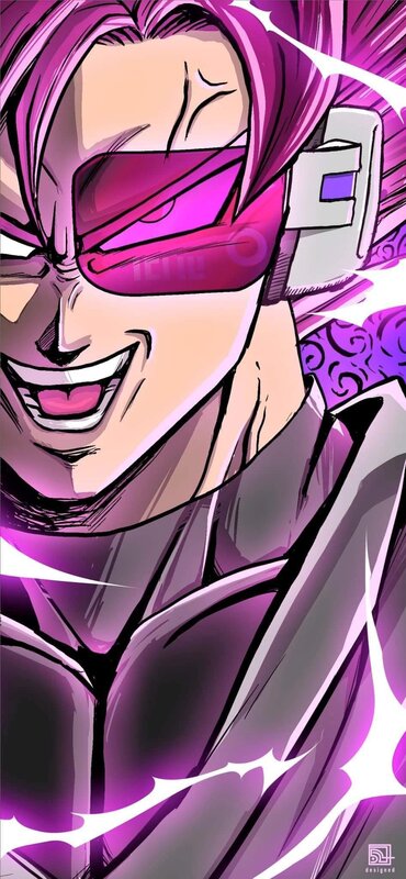 Anime Character with Purple Hair — Intense, Manga, Sunglasses
