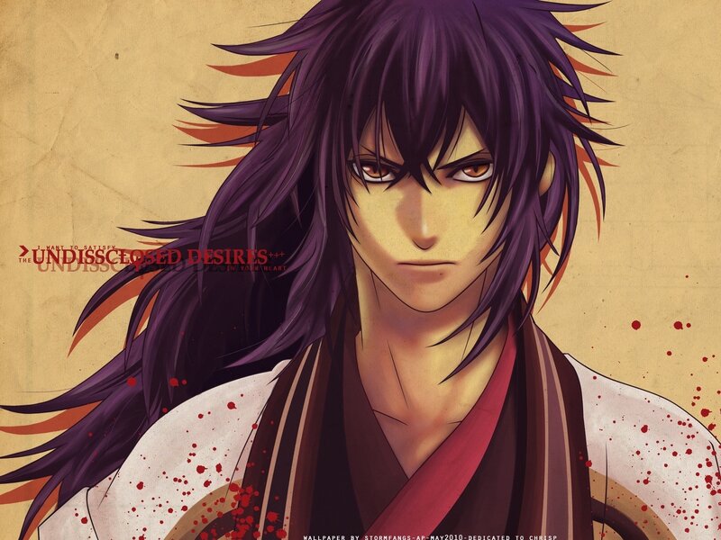 Anime Character with Purple Hair — Intense