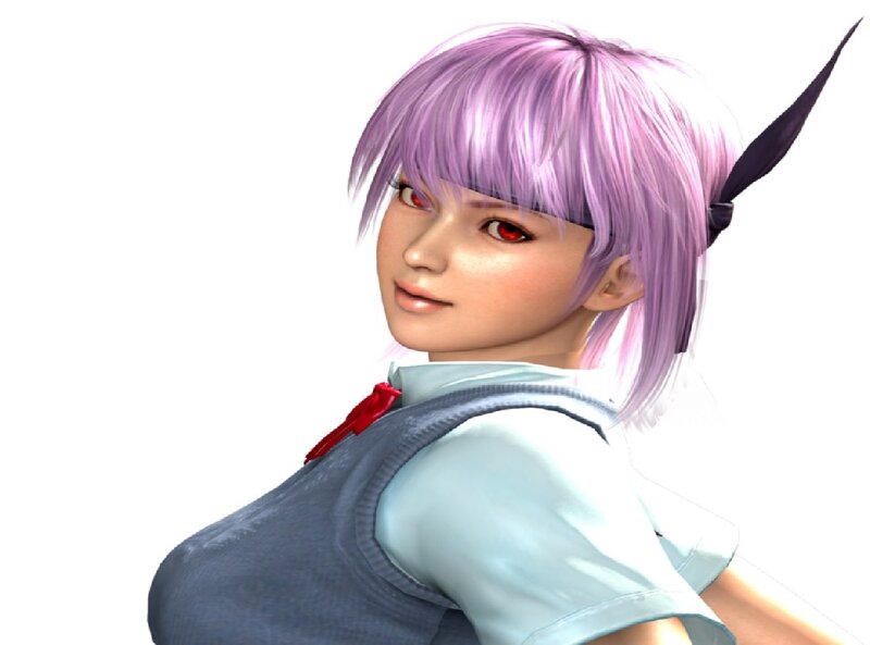 Anime Character with Purple Hair — Neutral, 3d Render