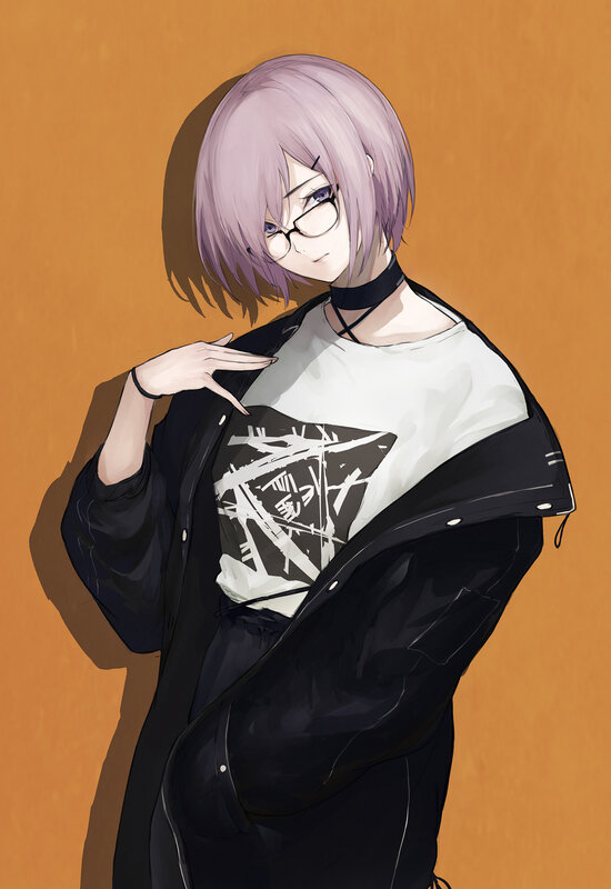 Anime Character with Purple Hair — Neutral, Digital Art, Glasses