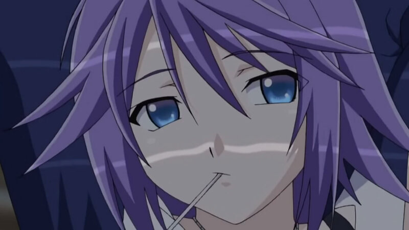 Anime Character with Purple Hair — Neutral, Night