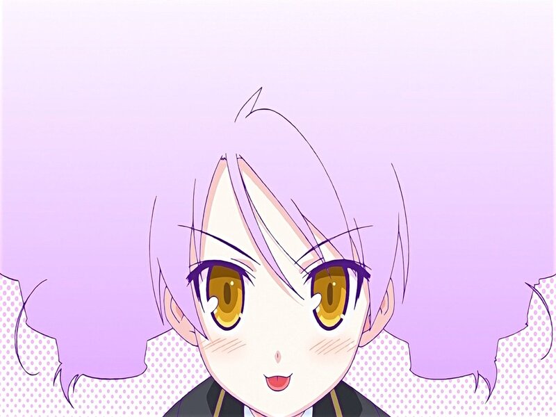 Anime Character with Purple Hair — Playful