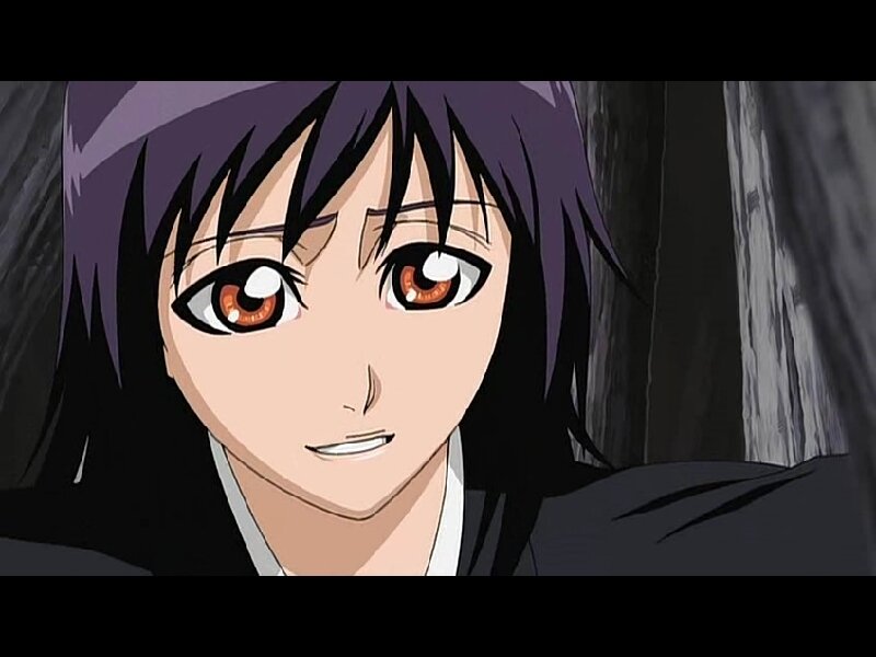 Anime Character with Purple Hair — Serious